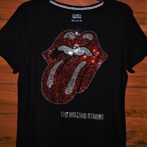 Rolling Stones bling  rhinestone bling short Sleeve Shirt XL
